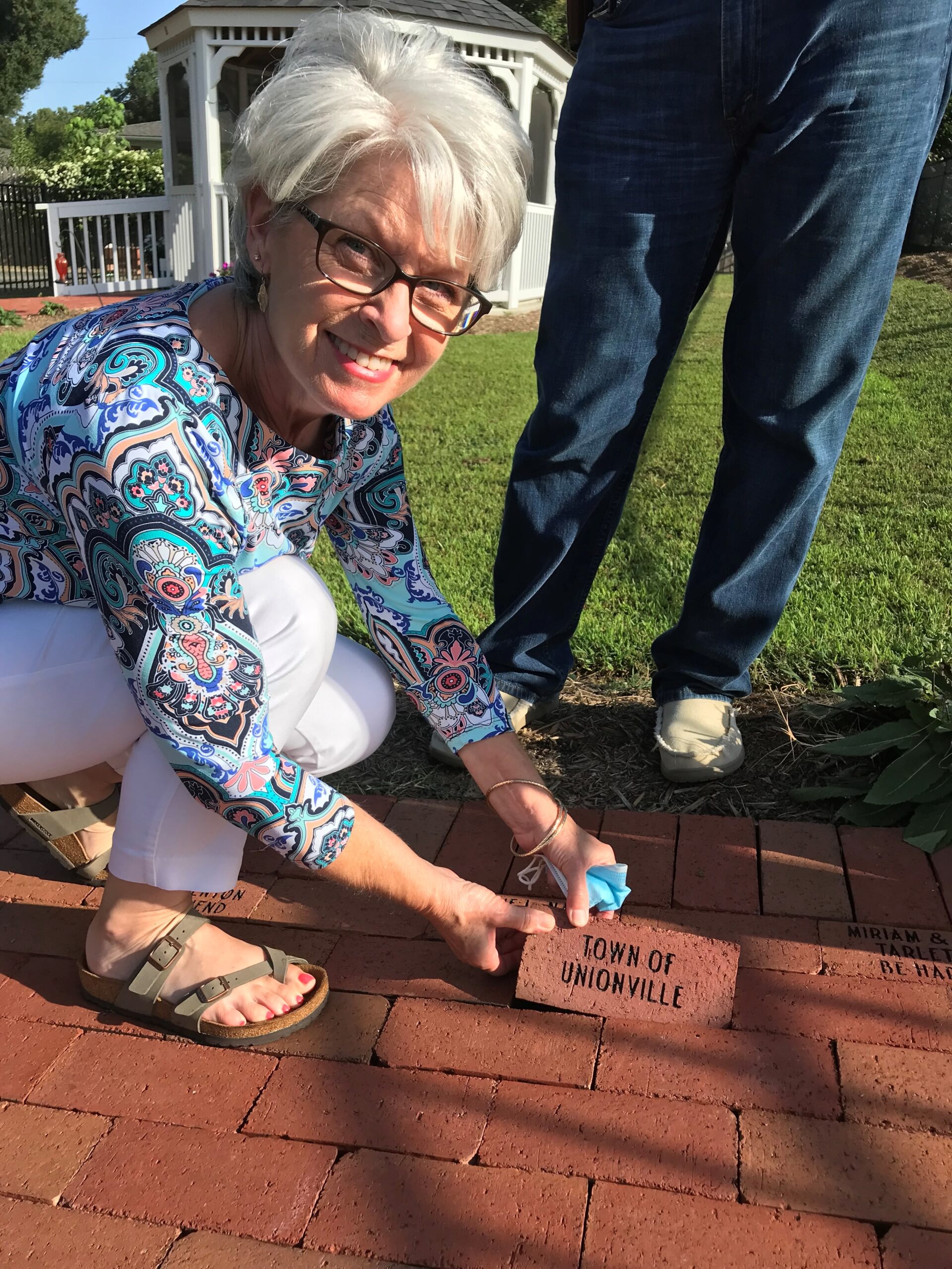 Unionville Brick Placed On Sidewalk At Council Of Aging Town Of