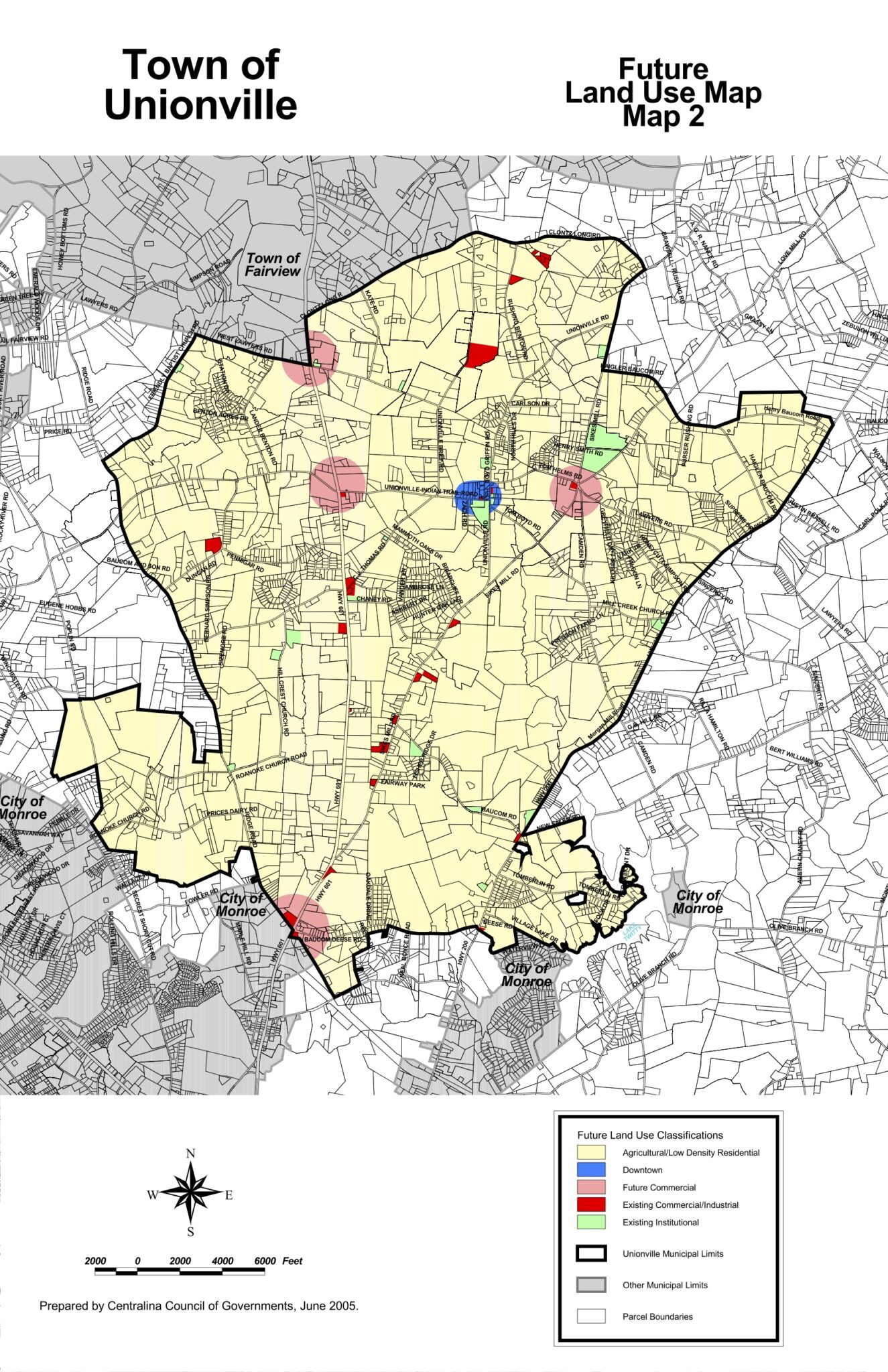 Unionville Zoning Map Town of Unionville, NC
