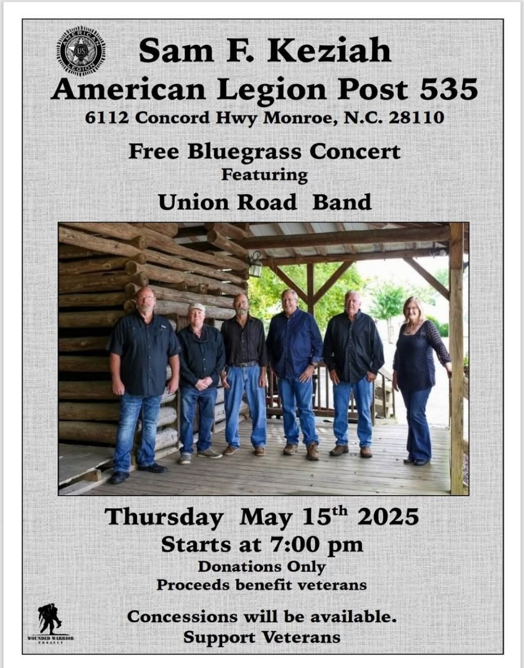 Free Bluegrass Concert May 15, 2025